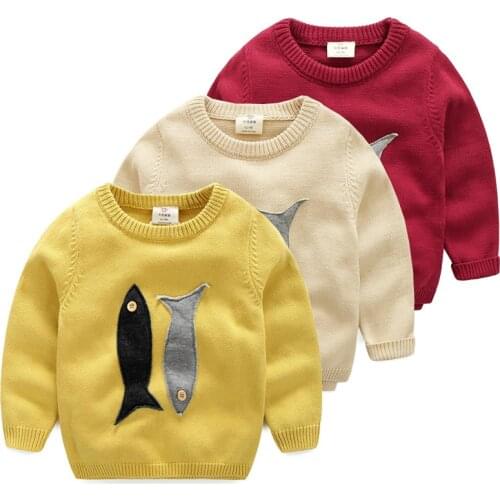 2021 Spring Autumn Winter 2-10 Years Old Teenage Christmas Gift O-Neck Knitted School Child Cartoon Baby Kids Boys Sweaters