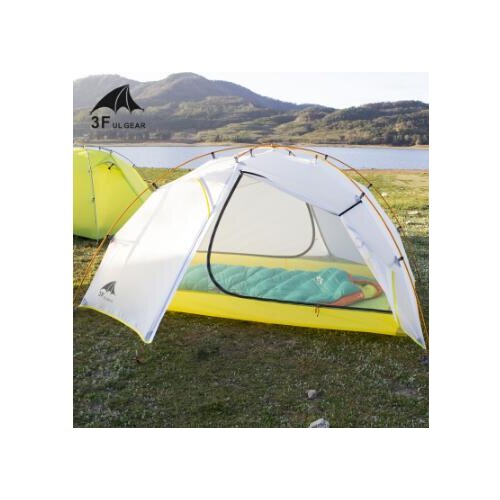 3F UL GEAR Green and white 4 Season Camping Tent 15D Nylon Double Layer Waterproof Tent for 2 Persons