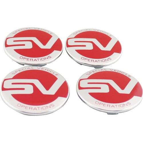 4pcs 63MM Red SV for 98-16 LR2 LR3 LR4 Wheel Cover Hub Center Caps emblem Bedge