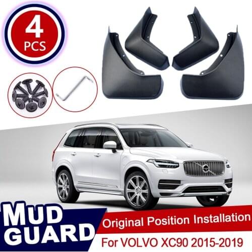 4pcs Mudflaps for Volvo XC90 2015~2019 2015 2016 2017 2018 2019 Fender Splash Guards Fender Mudguards Mudflaps Car Accessories