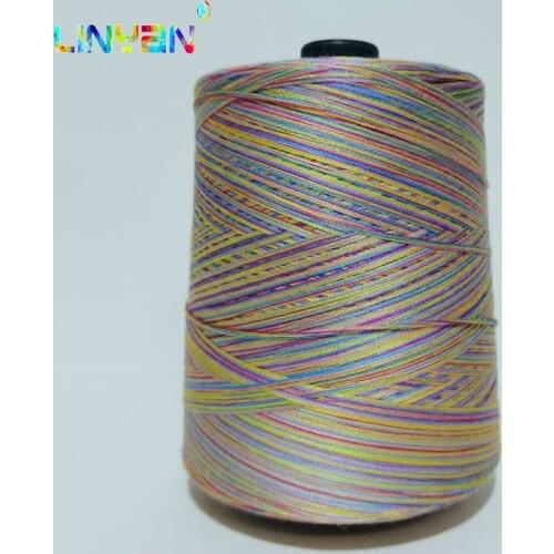 500g 100% Pure cotton yarn for knitting lace Mercerized cotton thread 8 strands crochet hand weaving rainbow line silk yarn t52