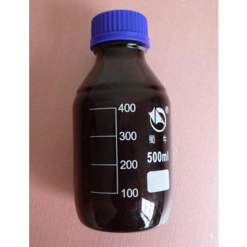 500ml,Amber Brown Reagent Bottle,Blue Plastic Lid,Graduation 400ml,Lab chemical Glassware