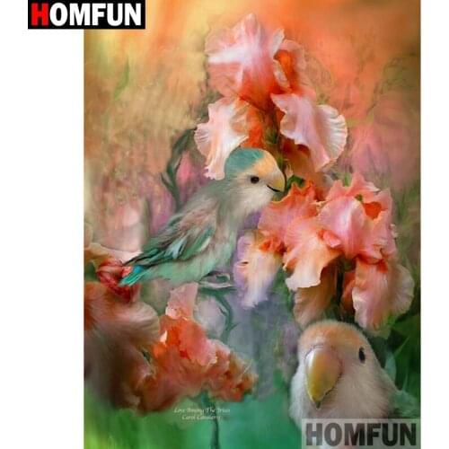 HOMFUN Full Square/Round Drill 5D DIY Diamond Painting "Bird flower" Embroidery Cross Stitch 5D Home Decor Gift A16141