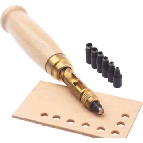 1set DIY automatic belt punching silent puncher multifunctional leather carving puncher leather punching air punch round punch