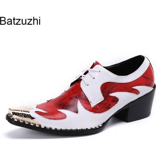 Batzuzhi Western Style Mens Shoes New Design Leather Dress Shoes for Men Party and Wedding Lace-up Zapatos Hombre, Size US6-12