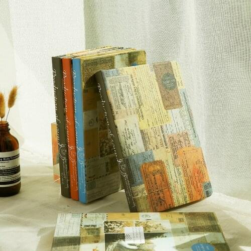 A5 European Retro Style Color Page Diary Personality Creative Illustration Kraft paper Notebook Old Stamp Style Notebook