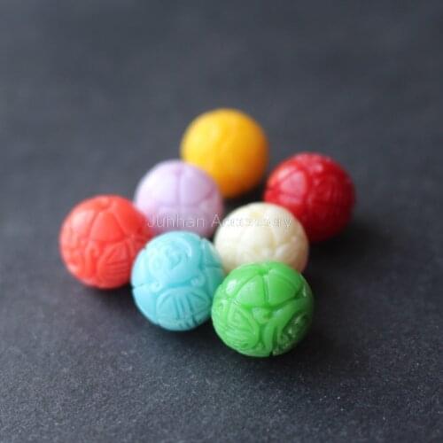 10 pieces/lot) Carved flowers beads Artificial Coral beads 11mm mix color for Jewelry making Wholesale ang Retail