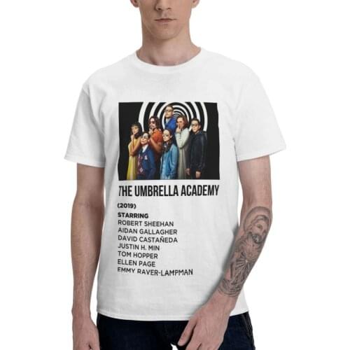 The Umbrella Academy Number Five T-shirt Mens Graphic T Shirt Short Sleeve Cotton Cha-Cha Diego Vanya Luther Tshirt Urban Tee