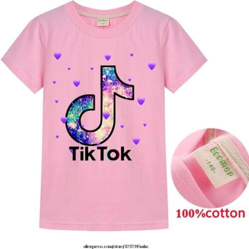Tik Tok cartoon t shirt for girls tshirt cute girl t-shirt Childrens Clothing kids clothes boys Tik Tok graphic t shirts