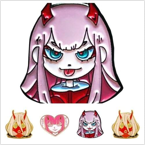 HOSENG Darling in the Franxx Anime Fan Collect Alloy Pink Brooch Women Fashion Backpack Jewelry Enamel Pin Halloween Gift HS_895