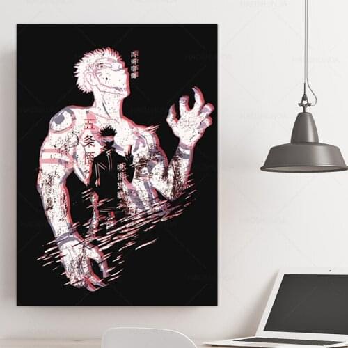 Jujutsu Kaisen Sukuna Anime HD Printed Painting Wall Art canvas Poster Home Decor Boy Pictures Living Room Modular Framework