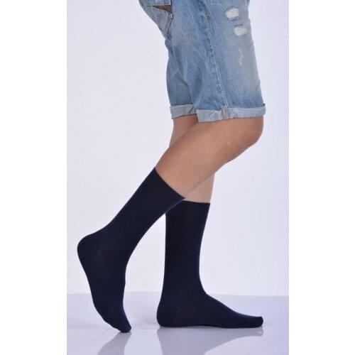 Idilfashion Male Lycra Combed Socket Stocking-Navy Blue-E-ART226 (3'LÜ PACKAGE)