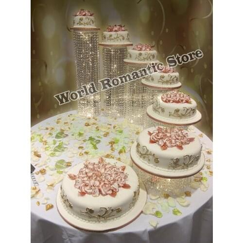 6pcs/set crystal Acrylic Wedding cake stand cupcake display table centerpiece diameter of 15cm~30cm wedding decoration