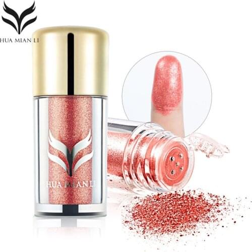 Shimmer Eye Shadow Powder Metallic Color Glittering Long-lasting Eye Makeup Multiple Uses Eye Shadow Powder Portable Cosmetic