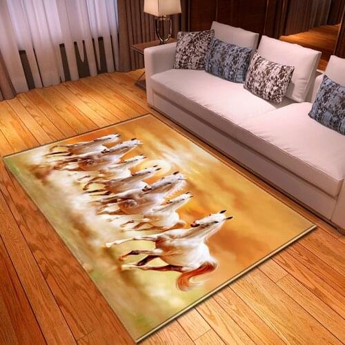 Cartoon 3D Horse Carpets for Living Room Area Rugs Xmas Kids Room Play Mats Soft Flannel Home Large Carpet Child Christmas Gift