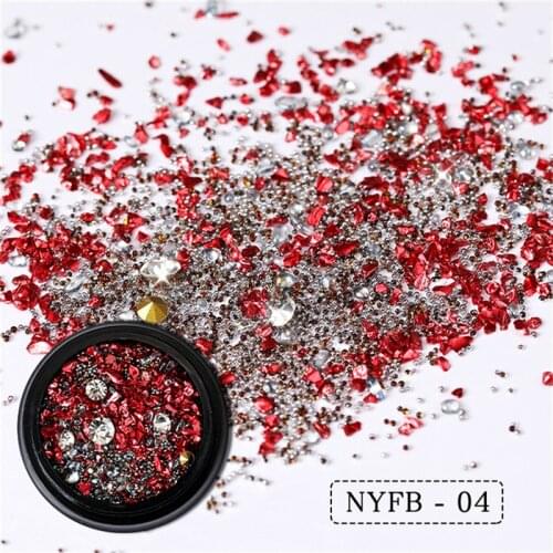 Nail Art Jewelry Hot Sale Online Celebrity Same Style Zircon Micro Diamond Crystal Sand Mixed Phototherapy Nail Series 20 Styles