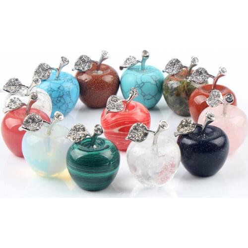 Natural stone crystal rose quartz apple Home decorative crystal opal cateye natural gemstone Healing Energy Stone for women