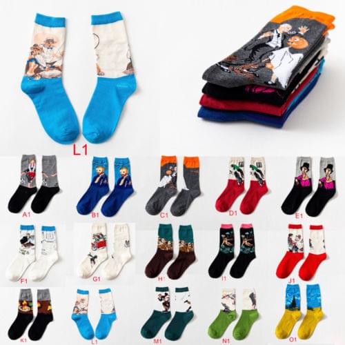 NEW 3D Retro Painting Art Socks Unisex Women Men Funny Novelty Starry Night Vintage Socks HOT Sales