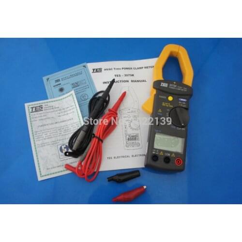 New TES-3079K 3Phase Multifunction digital Power Clamp Meter