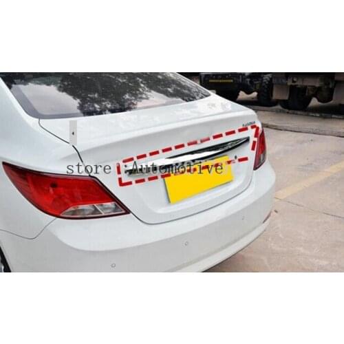 Car Rear Trunk Lid Cover Trim rear door trim Fit For Hyundai VERNA Solaris 2010 2011 2012 2013 2014 abs chrome 1pce per set
