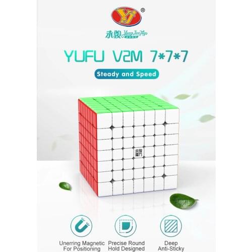 [Picube]Yj Yufu V2M 7x7x7 Magnetic Magic Speed Cube Yongjun Stickerless Professional Magnets Puzzle Cubes Educational Cube Toys