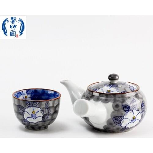Hand painted black crystal glaze Japanese tea ceremony anti scald belt filter single handle teapot tea pot cup set teaware