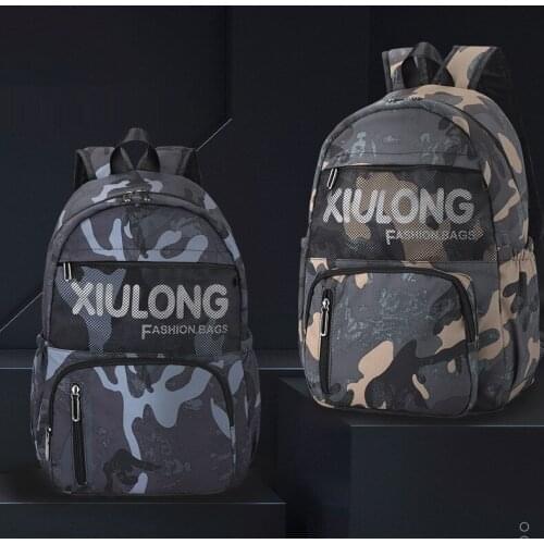 Camouflage Mens Backpack for Teenager School Student Bag Large Capacity Waterproof Laptop Backpacks Male Casual Travel Pack