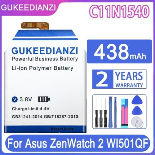 GUKEEDIANZI Replacement Battery C11N1540 438mAh For Asus ZenWatch 2 WI501QF ZenWatch2 Watch