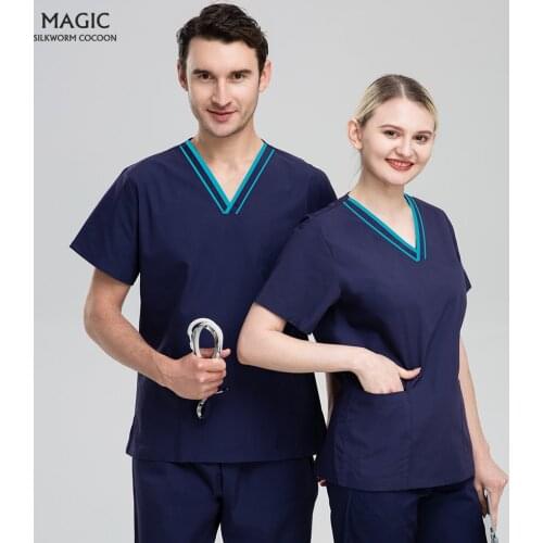 High Quality Pet Grooming Work Clothes Scrubs Uniforms Dentistry Nursing Tops+pants V-neck Multicolor Pharmacist Workwear Unisex