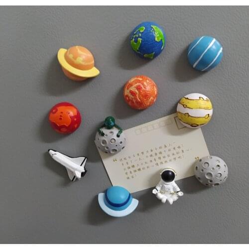 Childrens Cartoon Home Decorations, Planet Solar System Pattern Refrigerator Magnet Stickers, Exquisite Gift Decorations