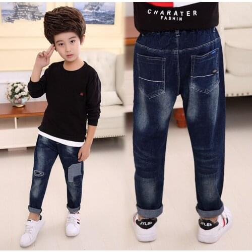 2018 Spring Kids Pants Girls Baby Boys Jeans Thick Children Jeans for Boys Kids Casual Denim Pants Toddler Kids Clothing 5-12Y