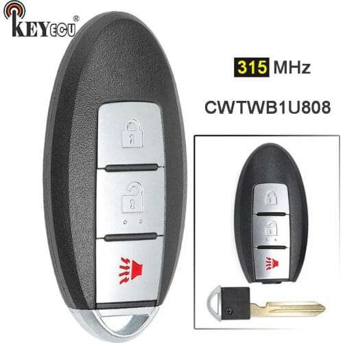 KEYECU 315MHz FCC: CWTWB1U808 Replacement Smart Remote Car Key Fob 3 Button for Nissan Cube Juke Quest Leaf