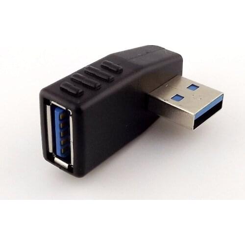 1Pcs USB 3.0 A Male 90 Degree Left Angled To USB A Female Extension Convertor Adapter