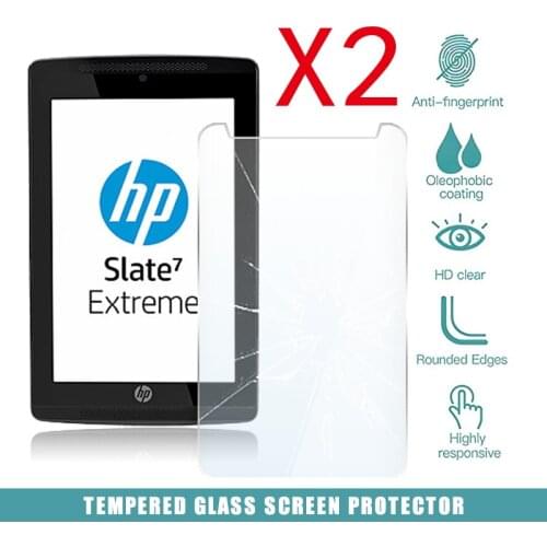 2Pcs Tablet Tempered Glass Screen Protector Cover for HP Slate 7 Extreme Anti-Scratch Anti-Screen Breakage HD Tempered Film