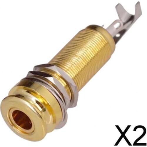 2xThreaded Cylinder Output Strap EndPin Socket for Electric Guitar Bass