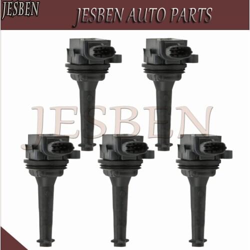 5PCS/lot 30713416 Ignition Coil Fit For Volvo C70 S60 S70 S80 V70 XC70 XC90 2.0 2.3 2.4 2.5 T5 1996-2012 NO# 0221604008 UF341