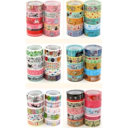 Freeshipping High quality DIY Self Adhesive Glitter Tape Cartoon School Sticking Tape Office Adhesive Tape 20 pieces per lot