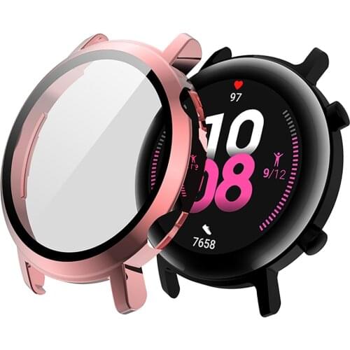 PC Electroplating Watch Case with Tempered Film Screen Protector for Huawei Watch GT2 GT 2 Smartwatch Protective Shell