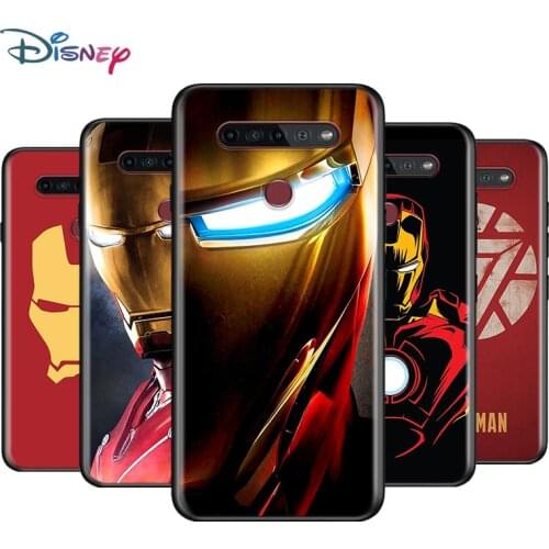 Black Soft Marvel Iron Man Logo For LG K92 K62 K52 K42 K31 K22 K71 K61 K51S K41S K30 K20 G8 G8S G8X ThinQ Phone Case