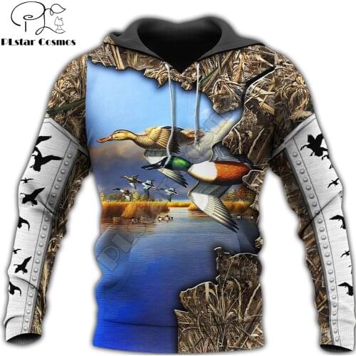 3D Printed Duck Hunting Animal Hoodie Harajuku Autumn Sweatshirt Streetwear hoodies Unisex Casual jacket Tracksuits DW0106