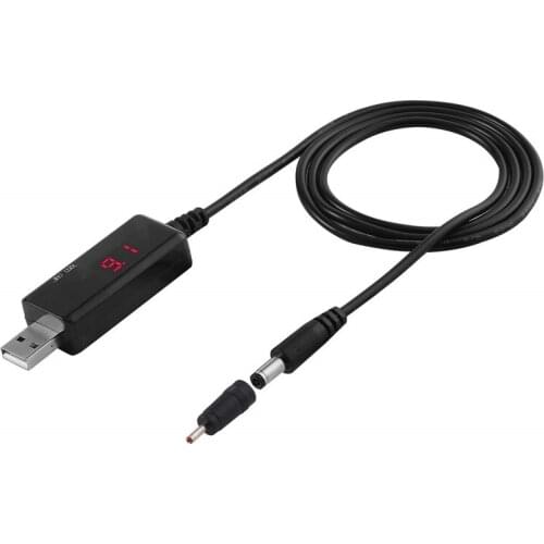 USB To DC Boost Converter Cable 5V to 9V 12V Adjustable Voltage Volt Led Display Transformer DC Power Regulator with Switch Cord