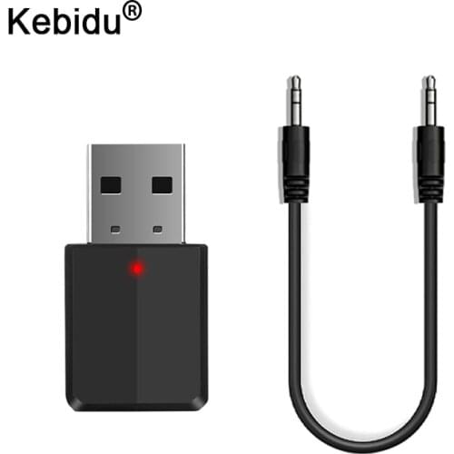 Kebidu USB Audio Adapter Bluetooth Transmitter Receiver 2-in-1 Wireless Stable Receiver Durable for smart phones Mp3 players