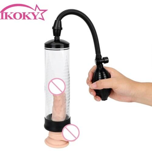 IKOKY Penis Pump Enlargement Sex Toys For Men Male Masturbation Vacuum Pump Delayed Ejaculation Extender Erection Erotic