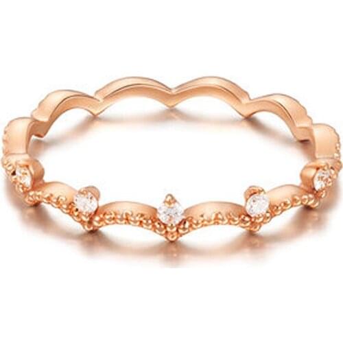 EDI Princess Wedding Band 14K Rose Gold 0.05ctw G/SI Natural Diamond Windsor Tail Ring Anniversary Ring For Women