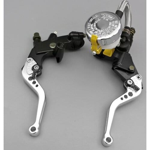 7/8'' Clutch Brake Levers Master Cylinder Reservoir Set Fit For Suzuki Motorcycle