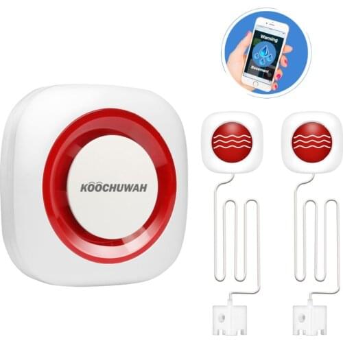 KOOCHUWAH Water Leak Protection Pool Alarm GSM Smartphone Call Message Notice Wireless Leak Water Detector Flood Sensor Alarm