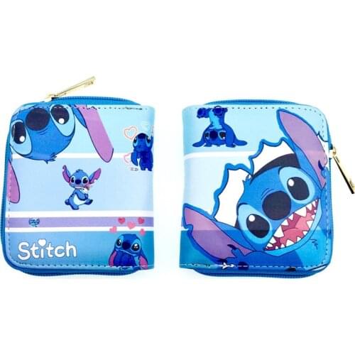 Disney Cartoon Stitch wallet Baby Stitch Short Zipper Coin Purse Student Coin Pouch Card holder