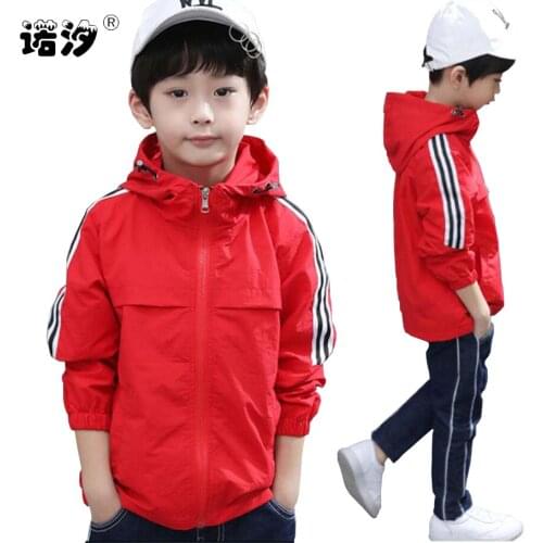 Boys clothes spring jacket for boys windbreaker children hooded coat kids warm jacket teenage autumn waterproof coat causal tops