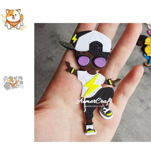Hip hop Boy Girl Metal Cutting Dies Mold Knife Scrapbooking Stencil DIY Embossing Craft Die Cuts Card Making New Dies For 2020