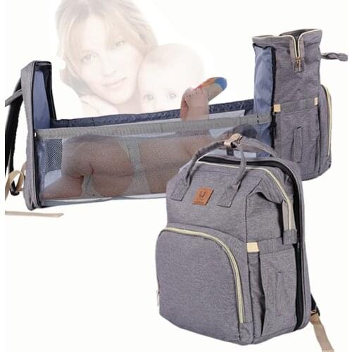 Fashion Mummy Nappy Bag Bed Baby Backpack Multifunctional Travel Maternity Care Bag Baby Organizer Upgrade Stroller Hooks